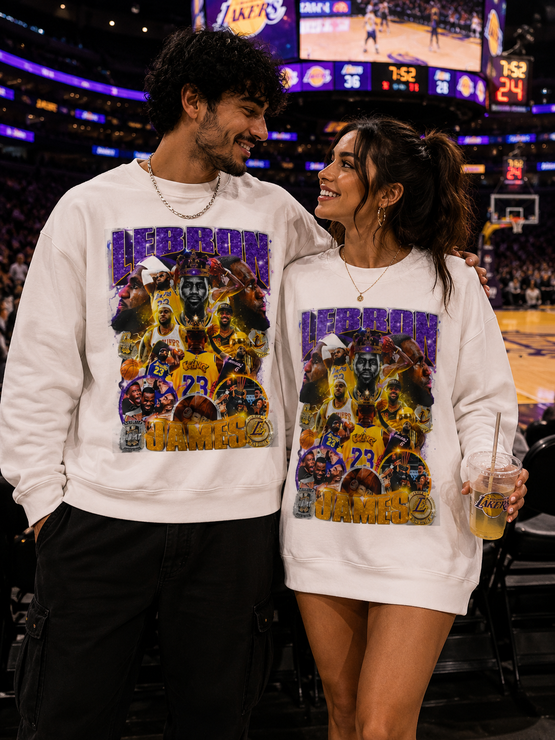 lebron james Basketball Legend Collage Crewneck Sweatshirt