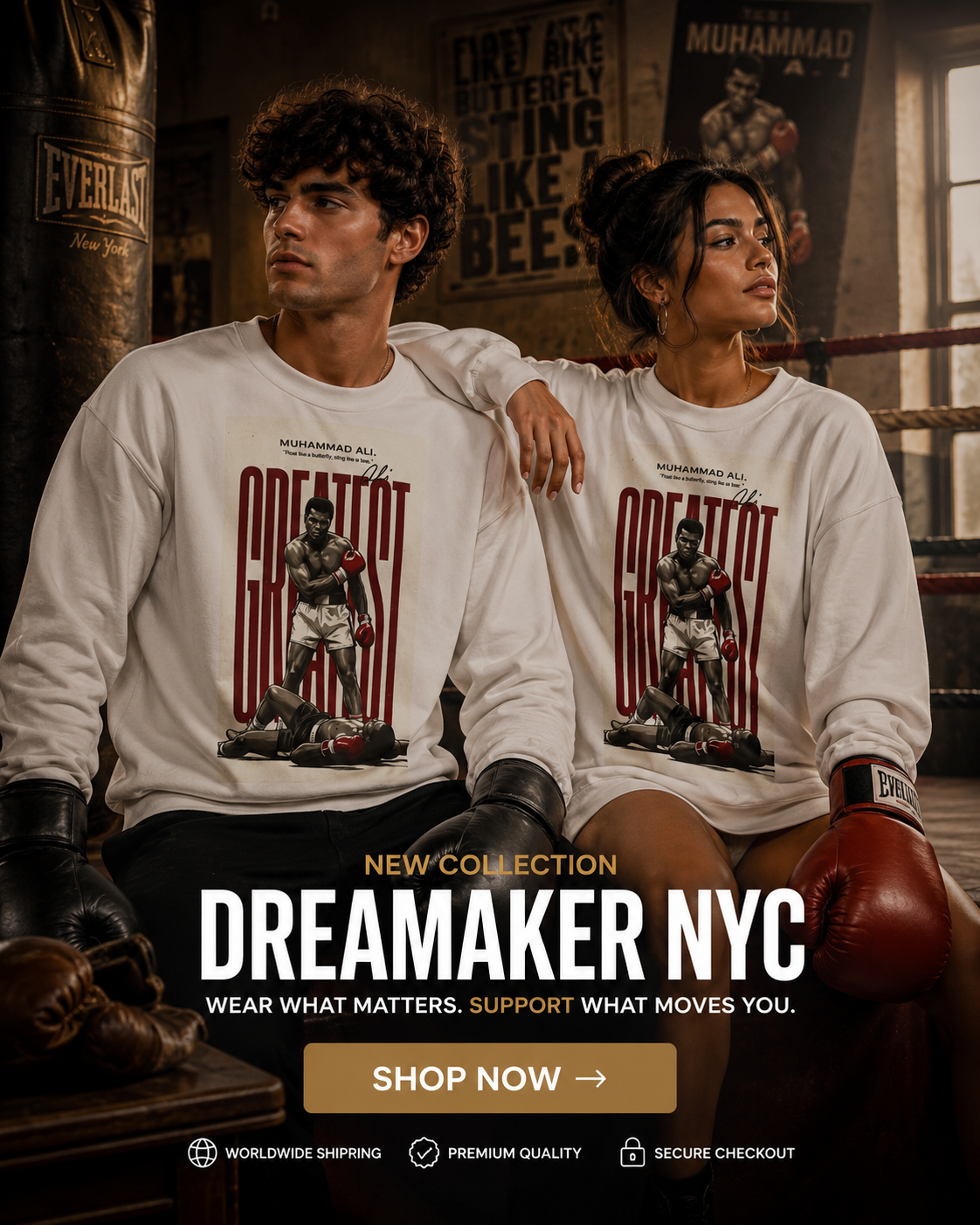 Muhammad Ali Greatest Knockout Sweatshirt | Vintage Boxing Poster