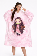 nazuko Demon Girl Inspired Oversized Blanket Hoodie | Ultra Soft Wearable Fleece Hoodie Blanket