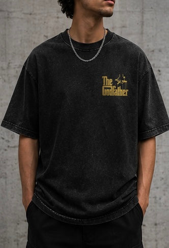 Godfather Vintage Oversized Acid Wash Tee