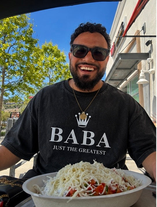 Baba Just The Greatest Oversized Acid Wash Tee