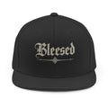 Bleesed Snapback Hat — Vintage Gothic Script "Bleesed" Flat Brim Cap