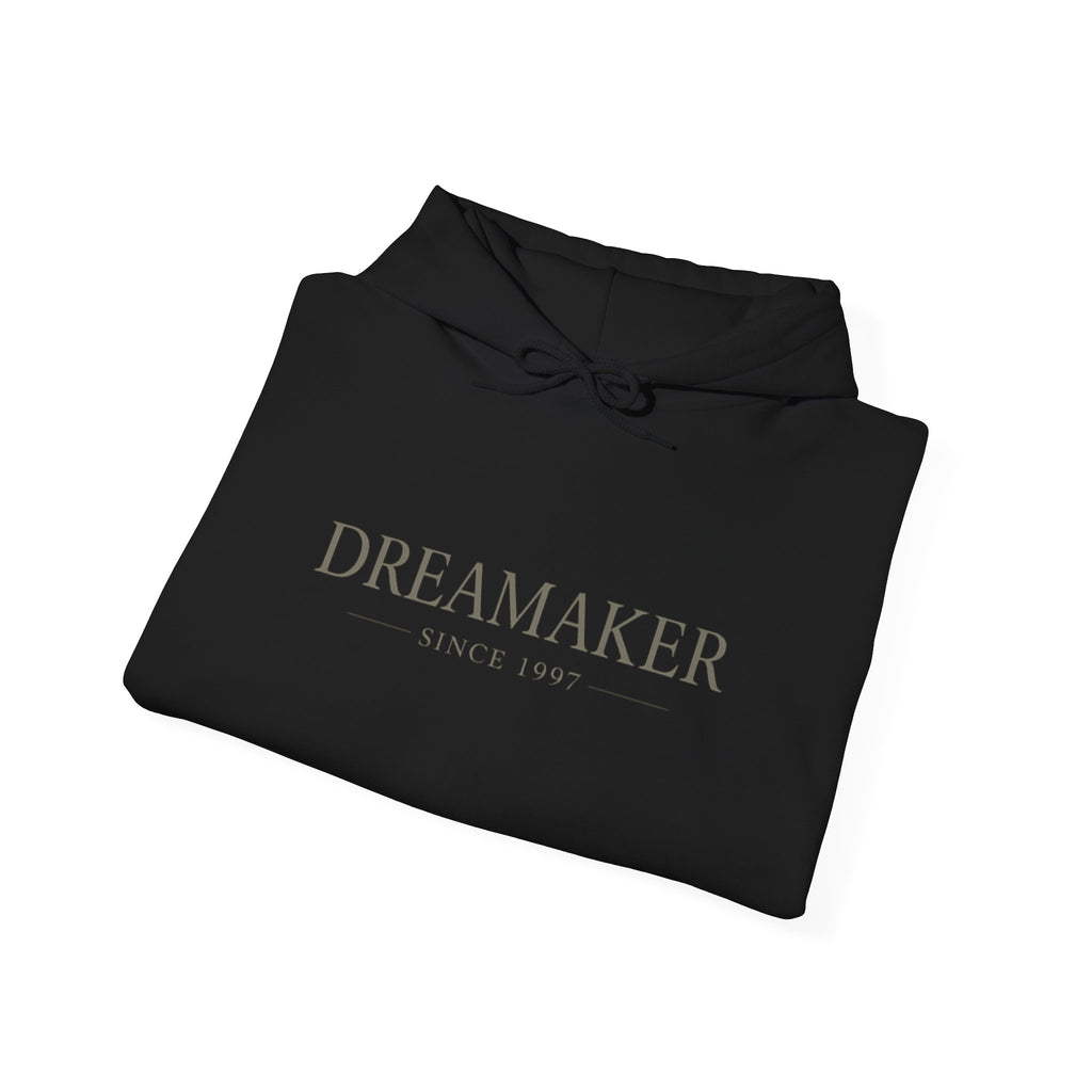DreaMmaker Hoodie — Minimalist 'Dreammaker Since 1987' White Pullover