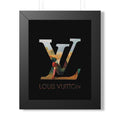 Framed Poster — Louis Vuitton LV Logo Art Print (Vertical, Luxury Fashion Wall Decor)