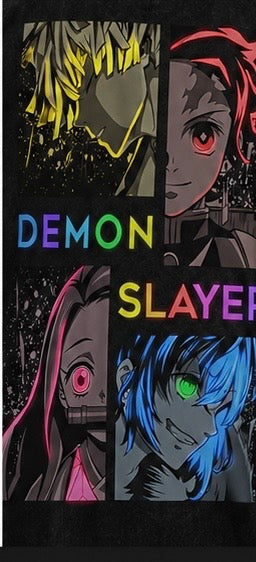 Demon Slayer Neon Oversized Acid Wash Tee