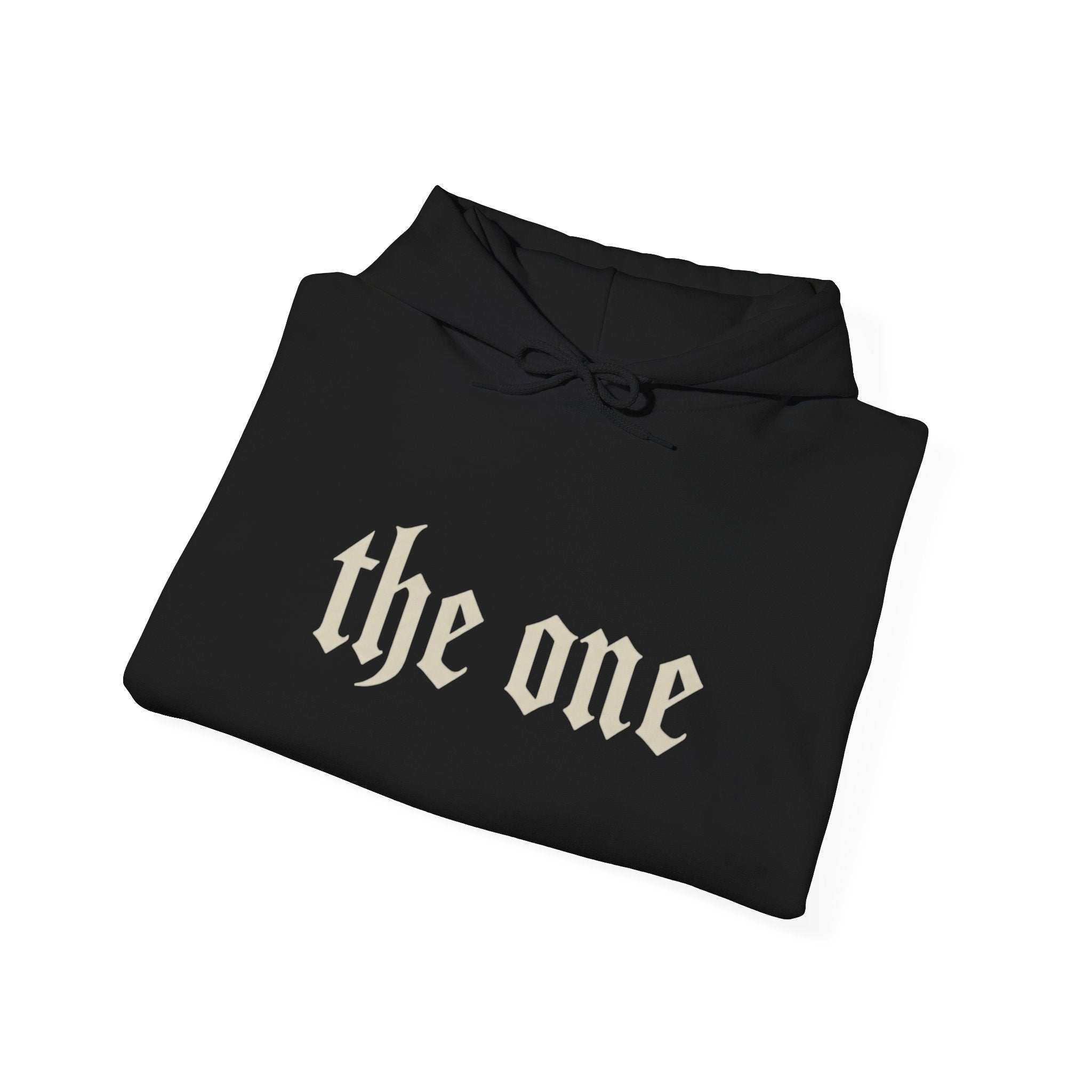 The One Hoodie — Minimal Gothic Script Pullover