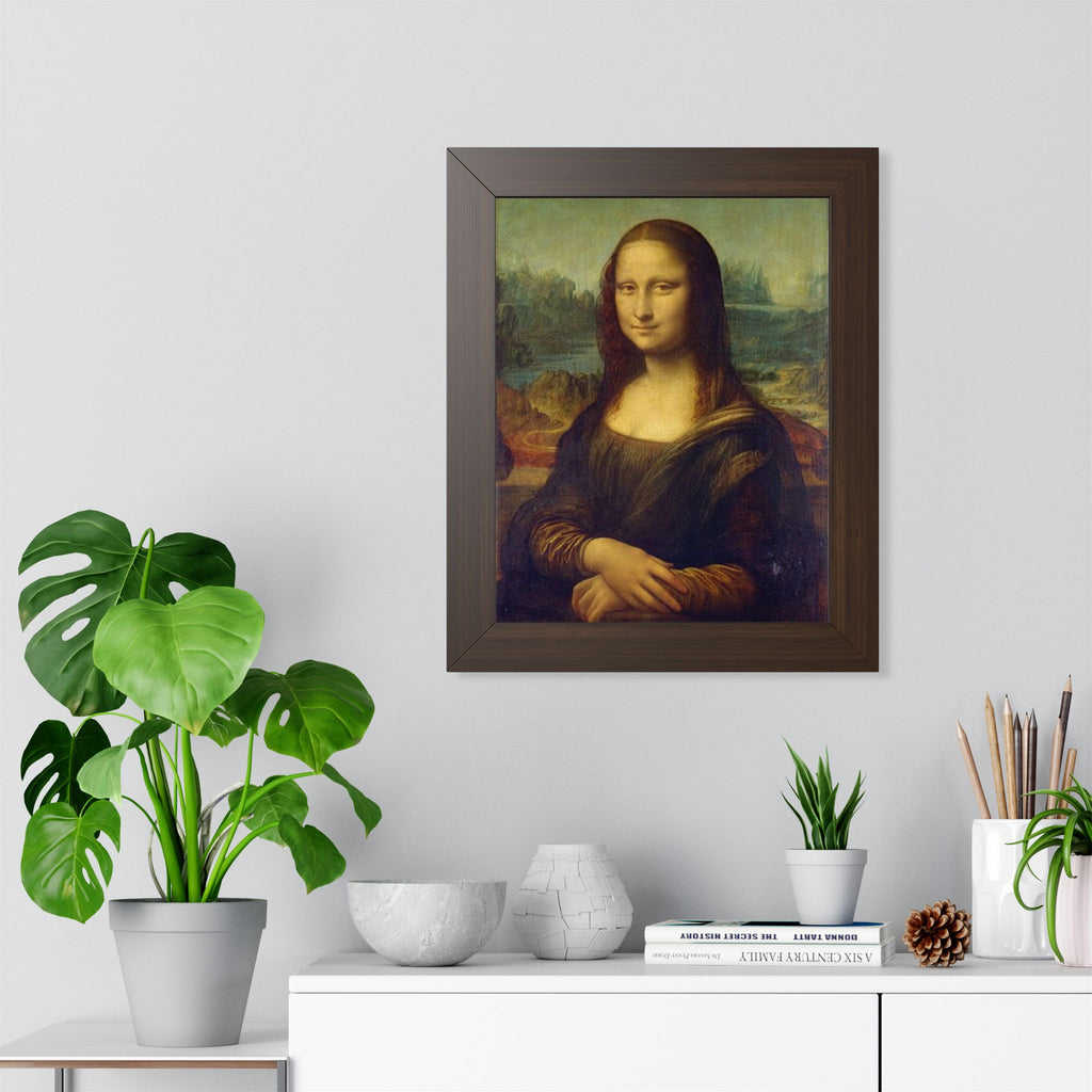 Framed Poster — Classic Mona Lisa Reproduction, Vintage Art Print for Home or Office