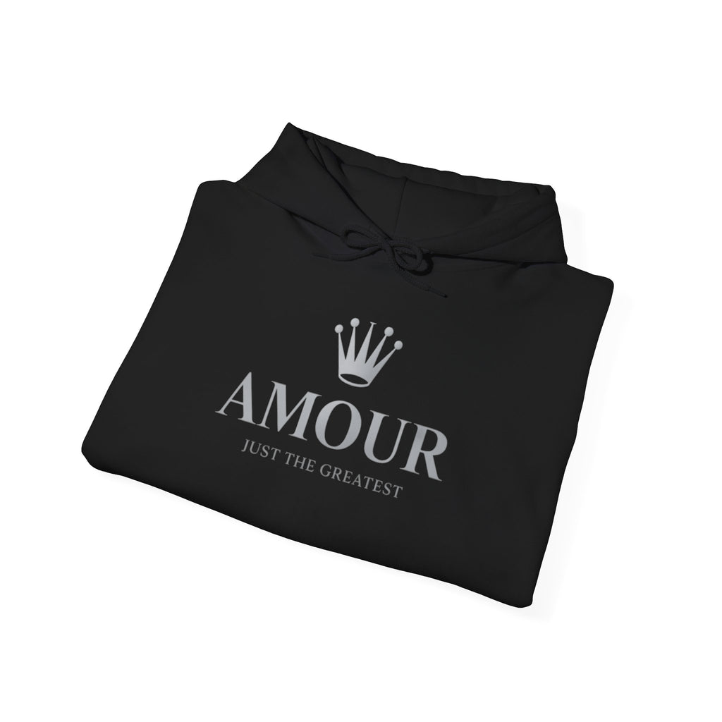 Amour just the greatest Crown Hoodie — Chic 'Amour' Graphic Pullover