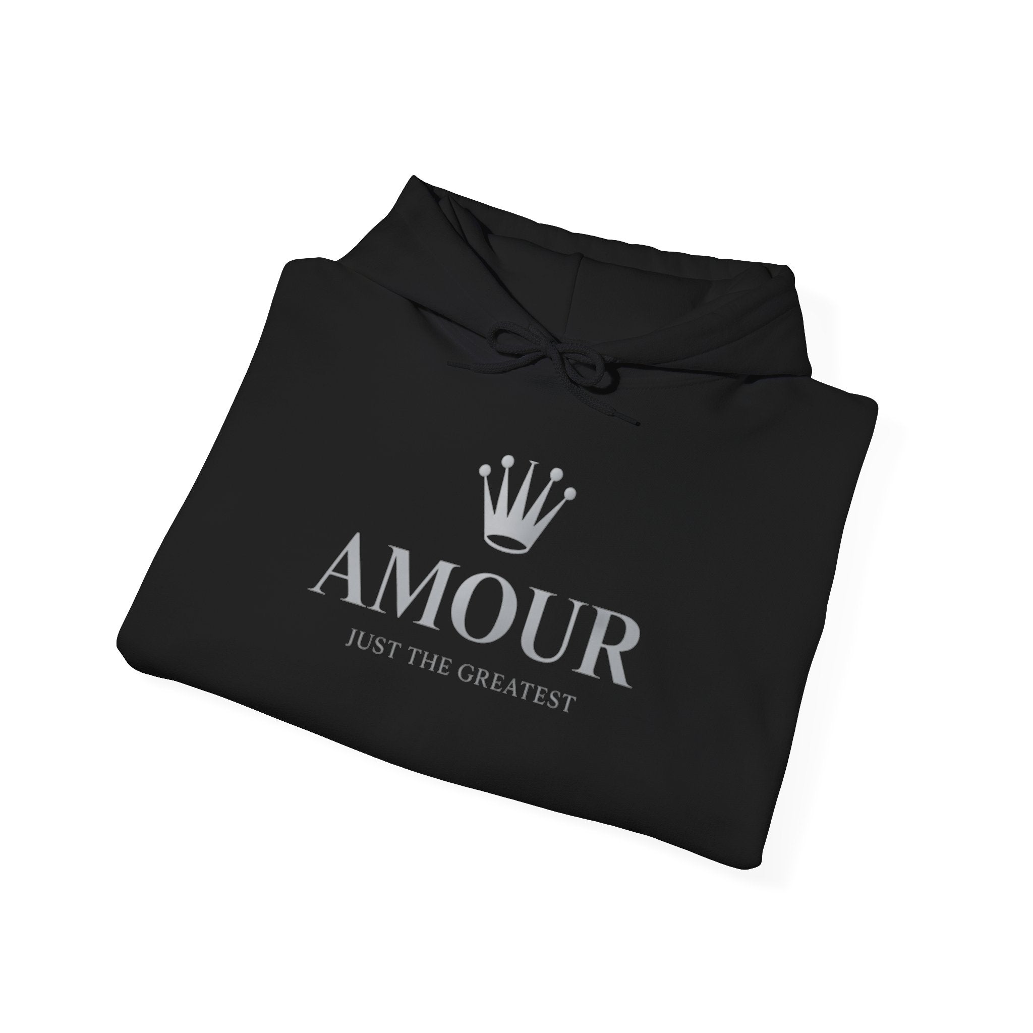 Amour just the greatest Crown Hoodie — Chic 'Amour' Graphic Pullover