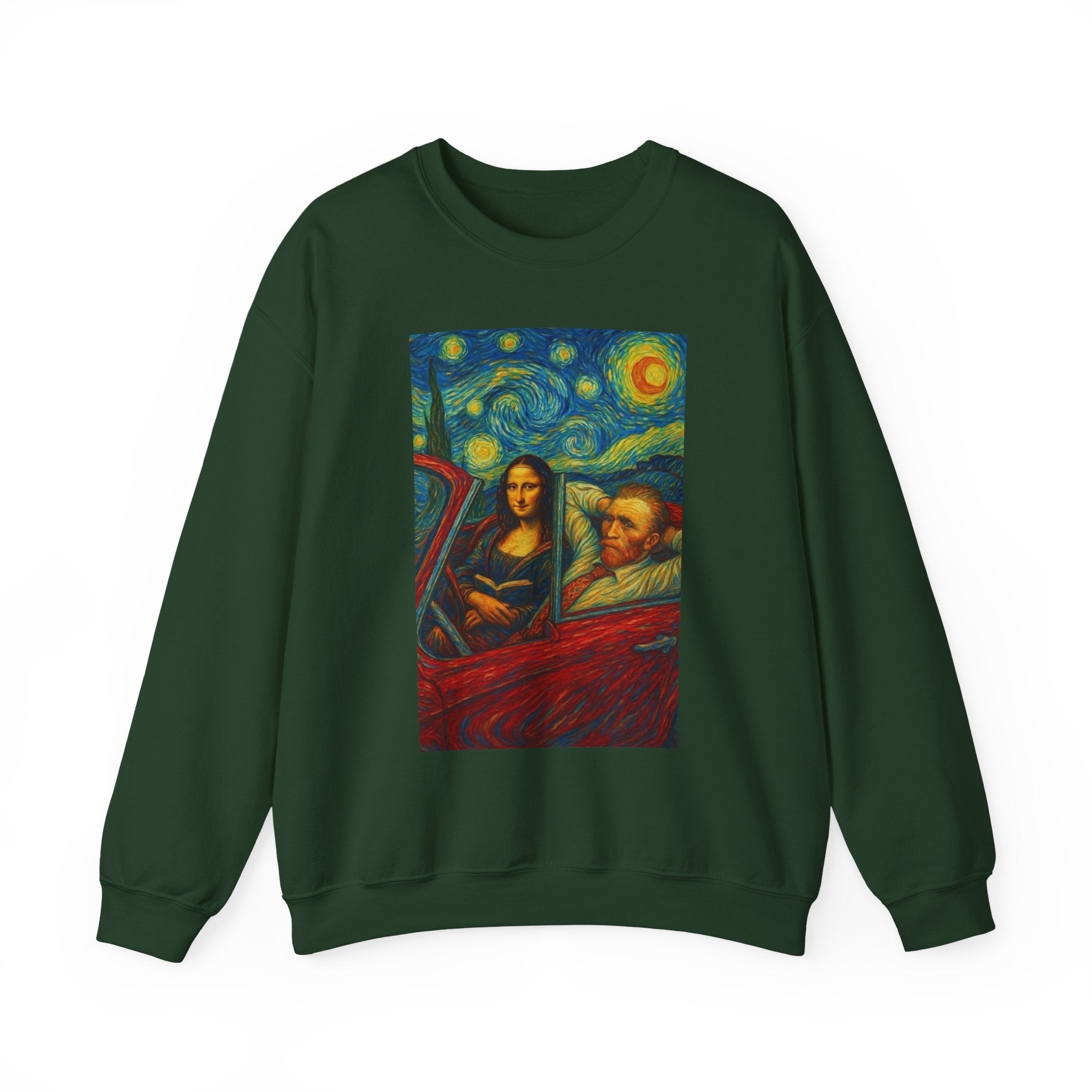 Mona Lisa and Van Gogh Starry Night sweatshirt | Art Mashup Crewneck