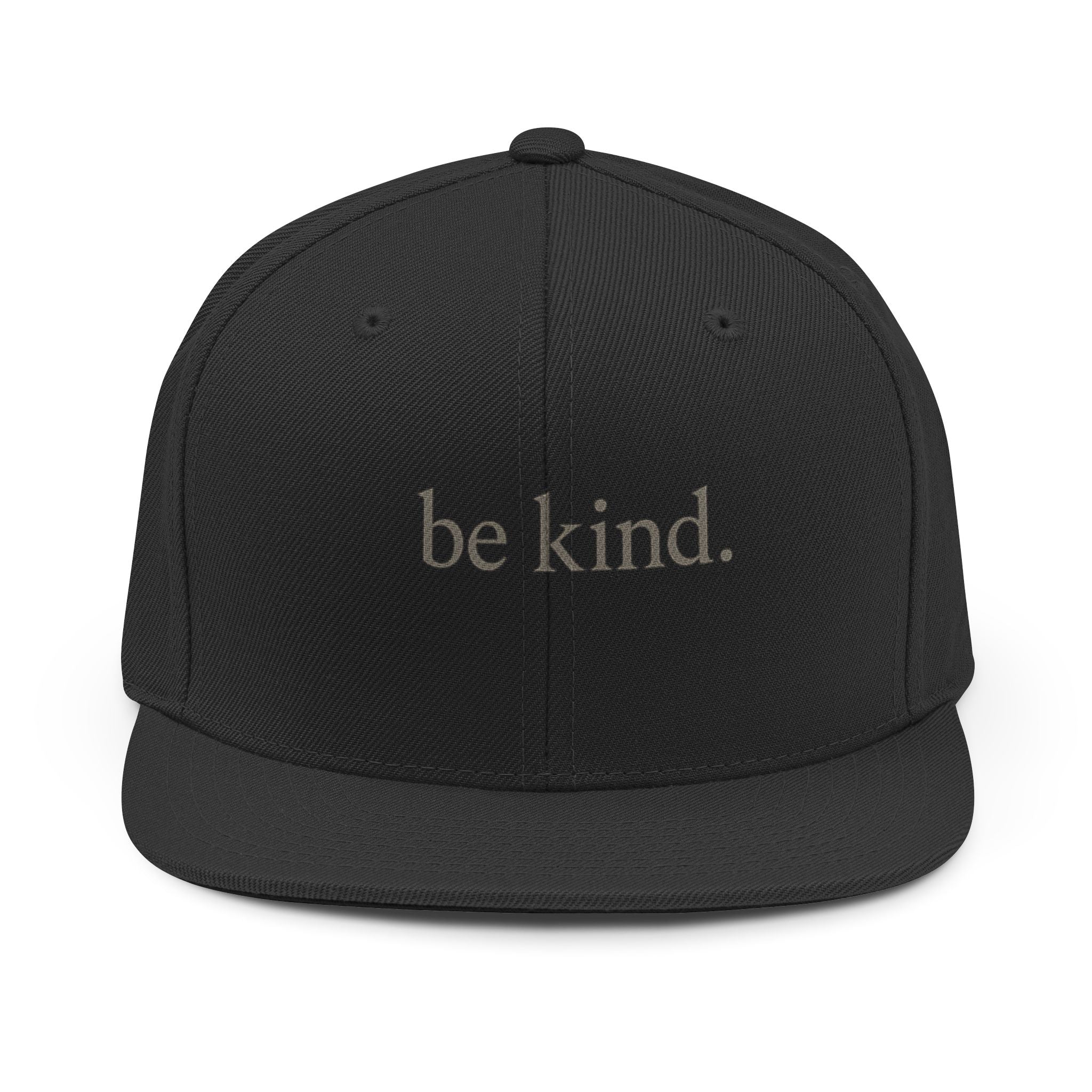 Be Kind Snapback Hat — Minimalist Inspirational Baseball Cap
