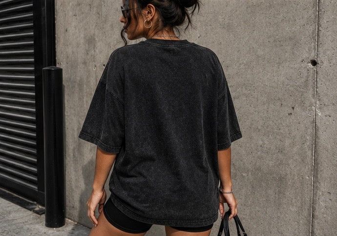 Mama Just The Greatest Oversized Acid Wash Tee