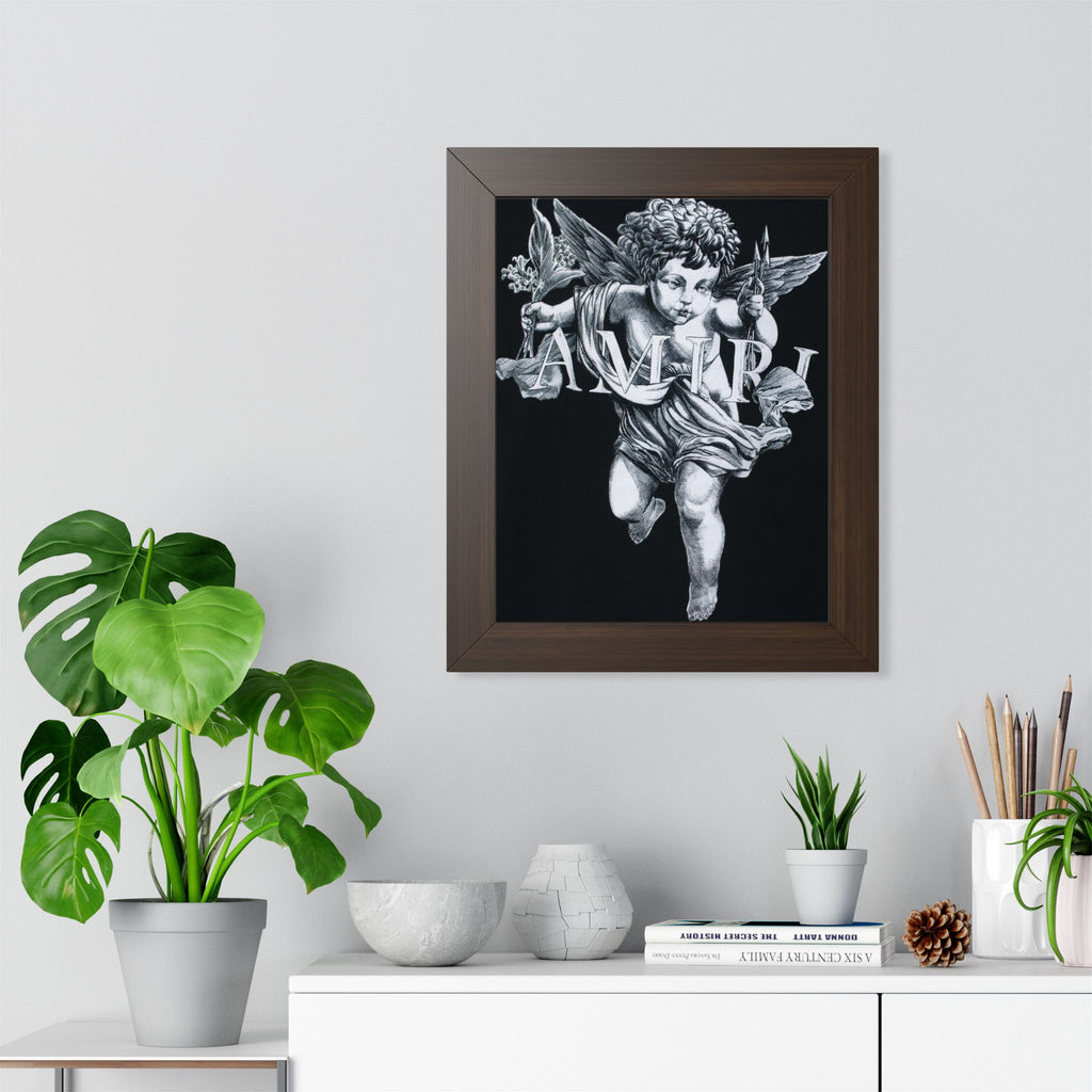 framed poster Amiri love  Angel — Vintage Black & White Wall Art