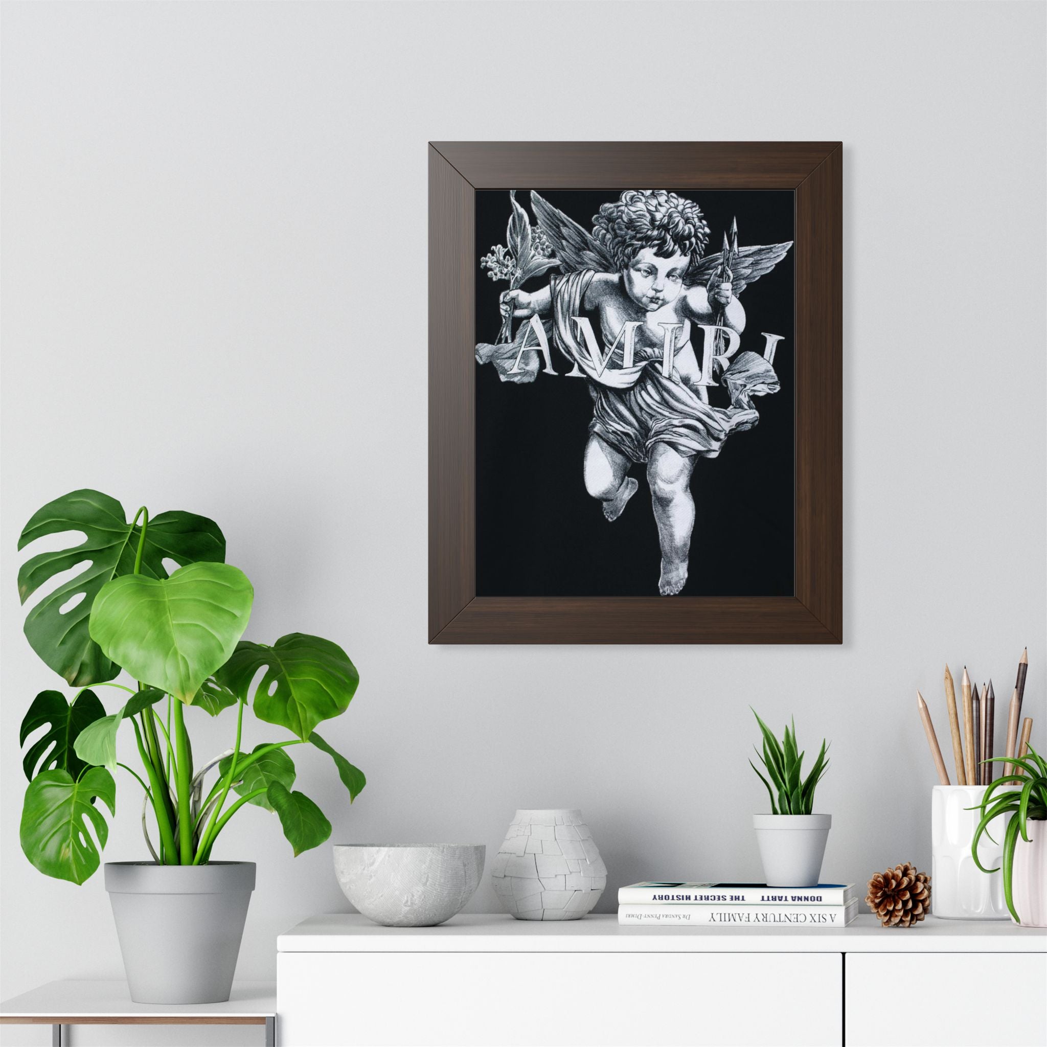 framed poster Amiri love  Angel — Vintage Black & White Wall Art
