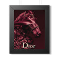 Framed Poster - Luxe Burgundy Dior Horse Art Print