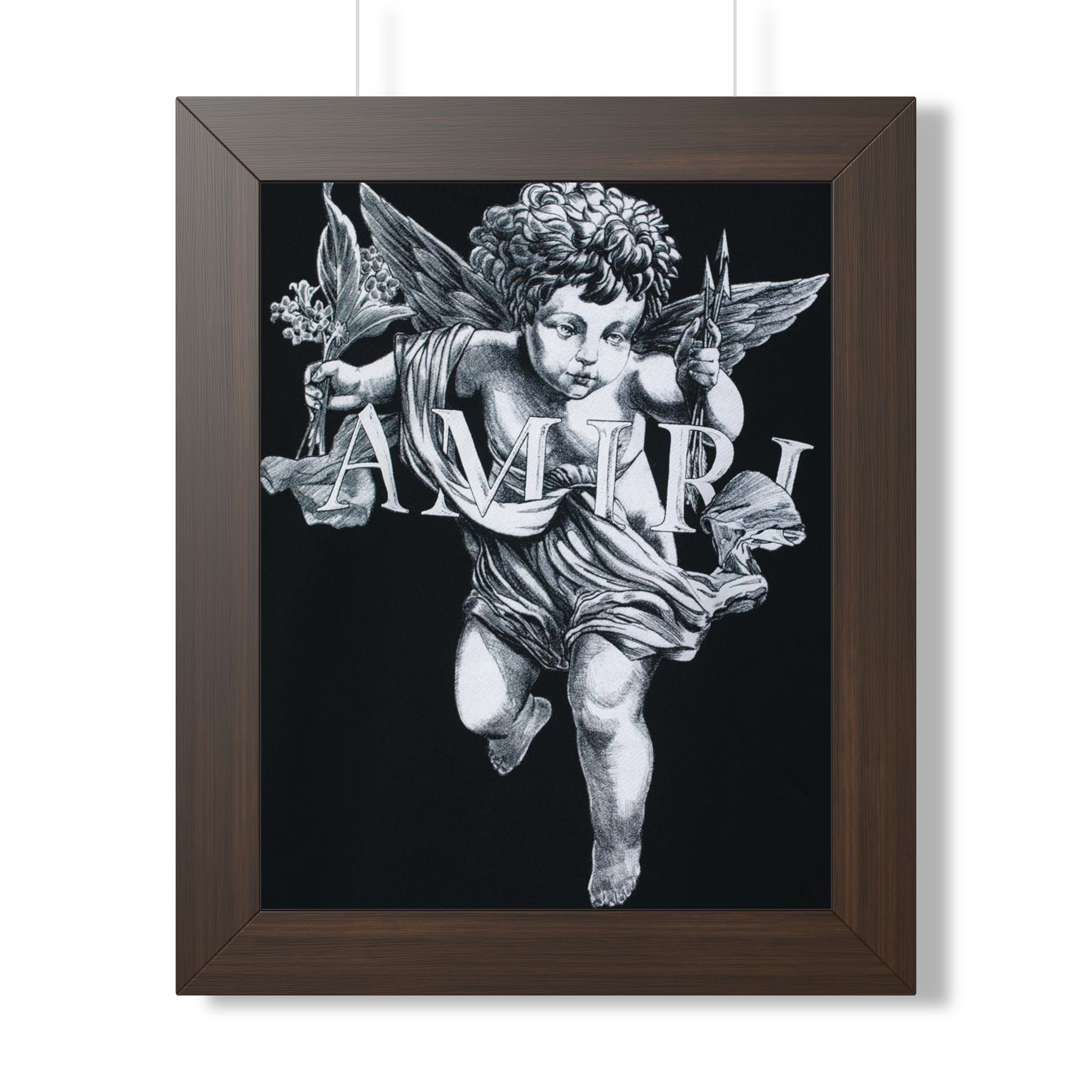 framed poster Amiri love  Angel — Vintage Black & White Wall Art