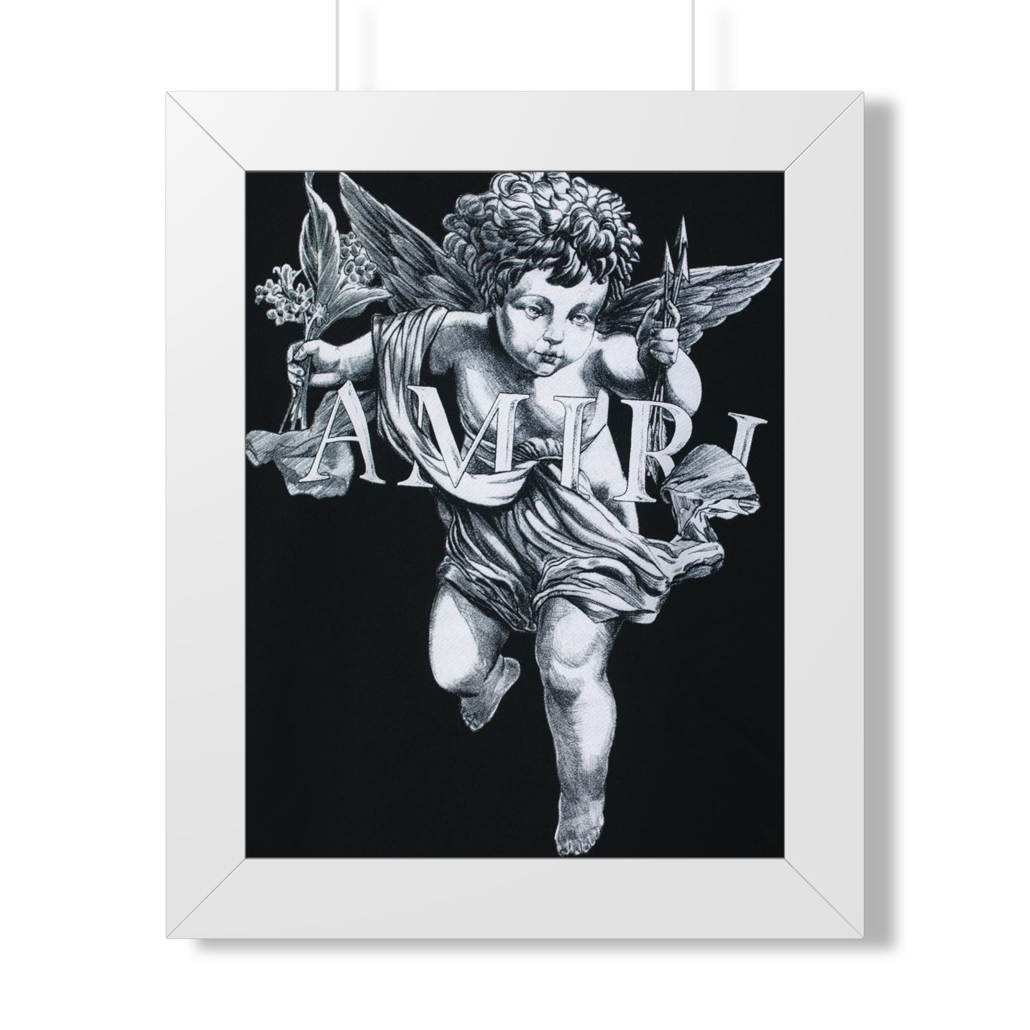 framed poster Amiri love  Angel — Vintage Black & White Wall Art