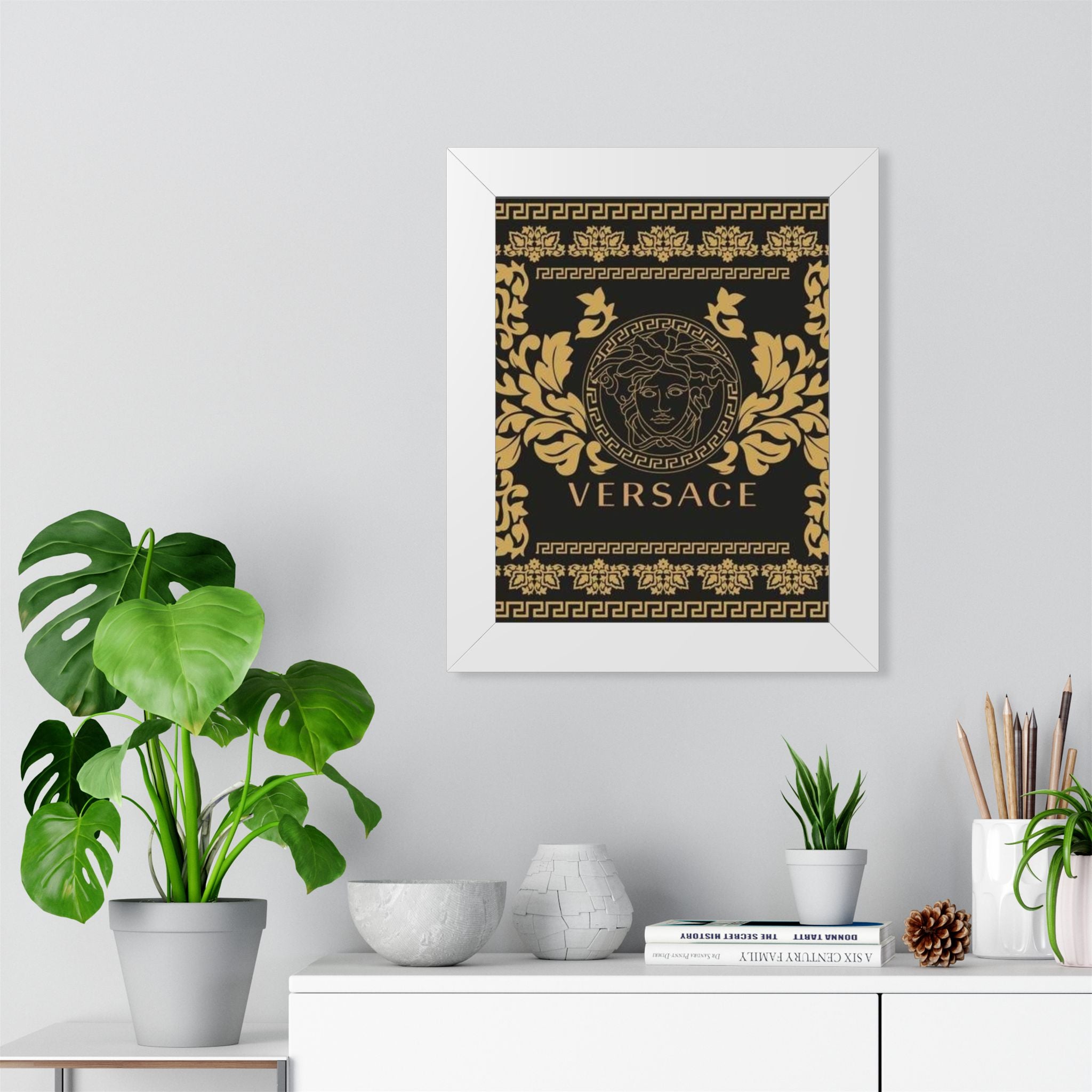 Versace Medusa Gold Framed Poster