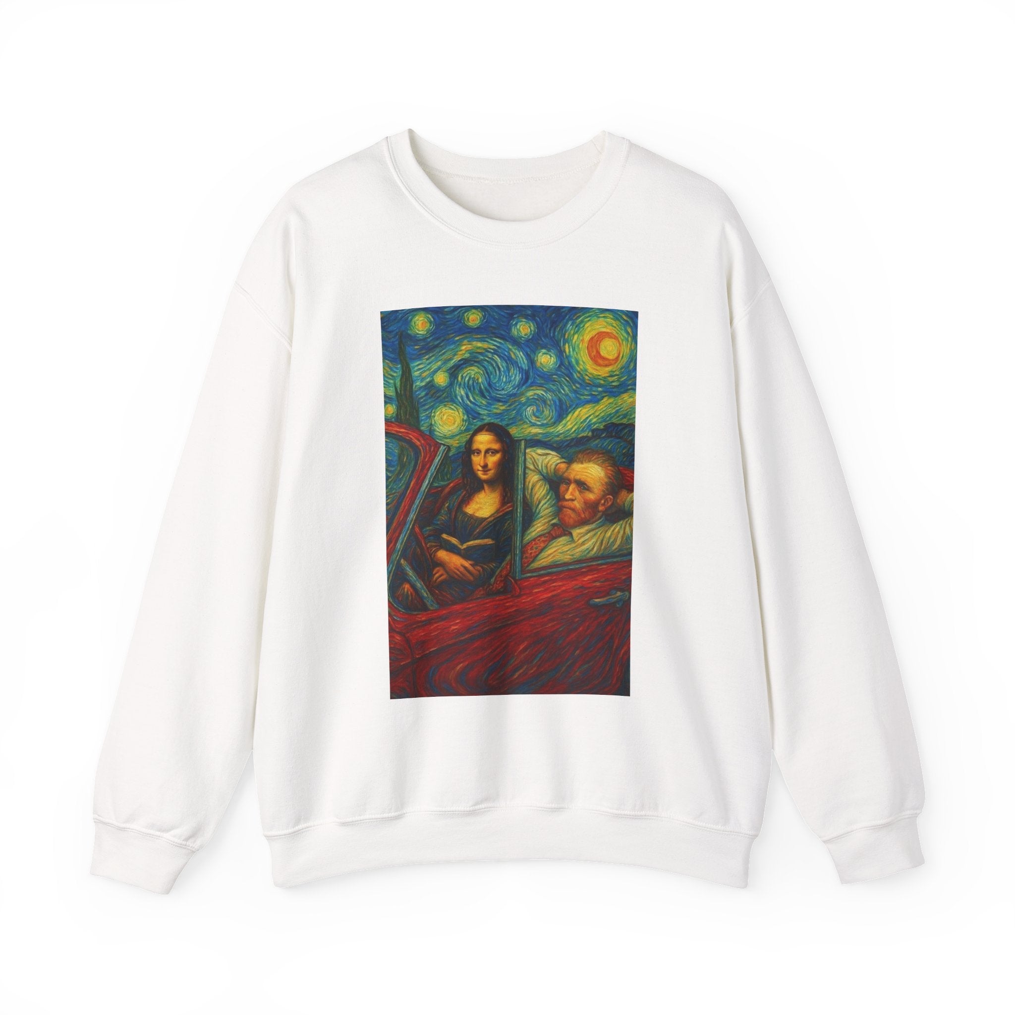 Mona Lisa and Van Gogh Starry Night sweatshirt | Art Mashup Crewneck