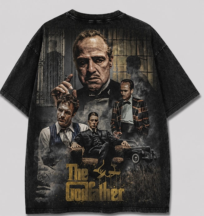 Godfather Vintage Oversized Acid Wash Tee