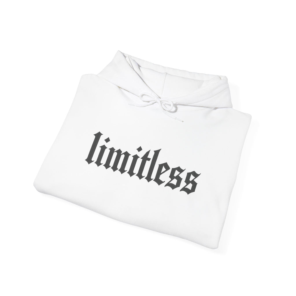 Limitless Hoodie — Gothic Script Inspirational Pullover