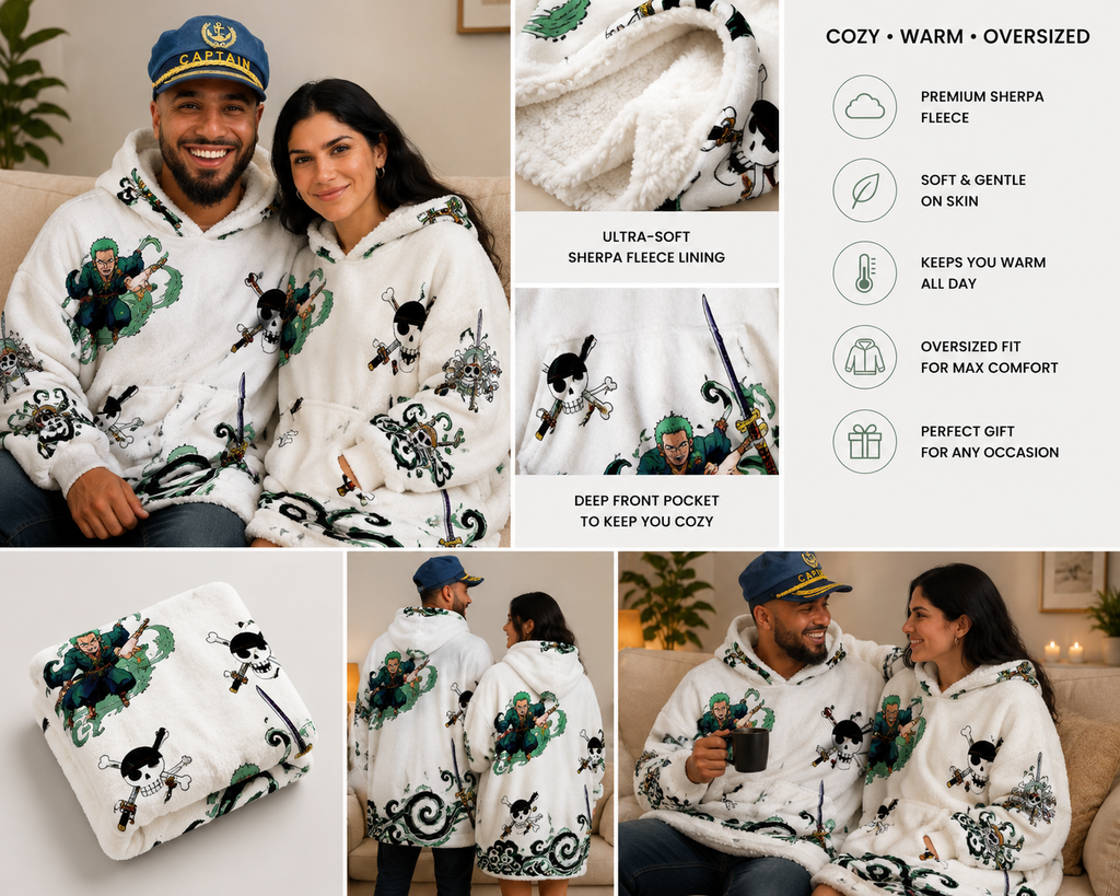 Zoro Swordsman Oversized Blanket Hoodie