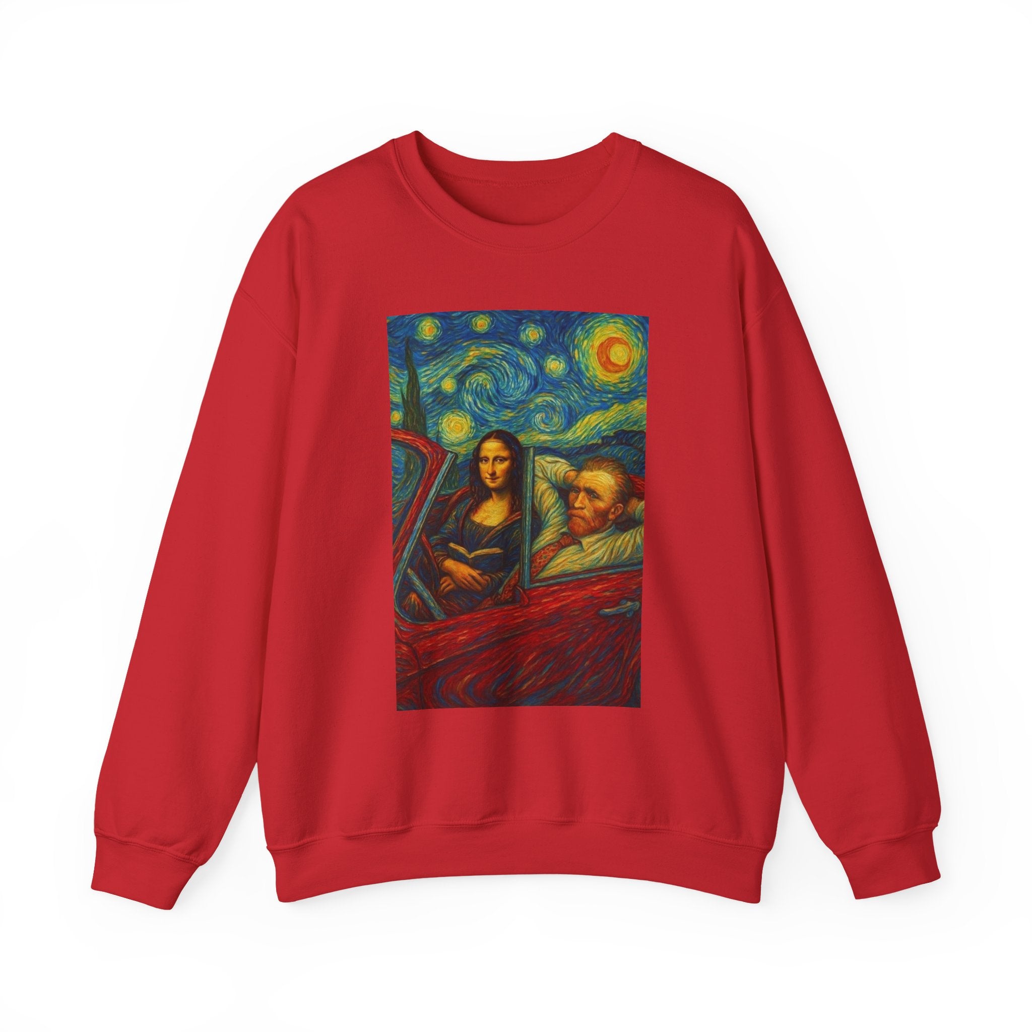 Mona Lisa and Van Gogh Starry Night sweatshirt | Art Mashup Crewneck