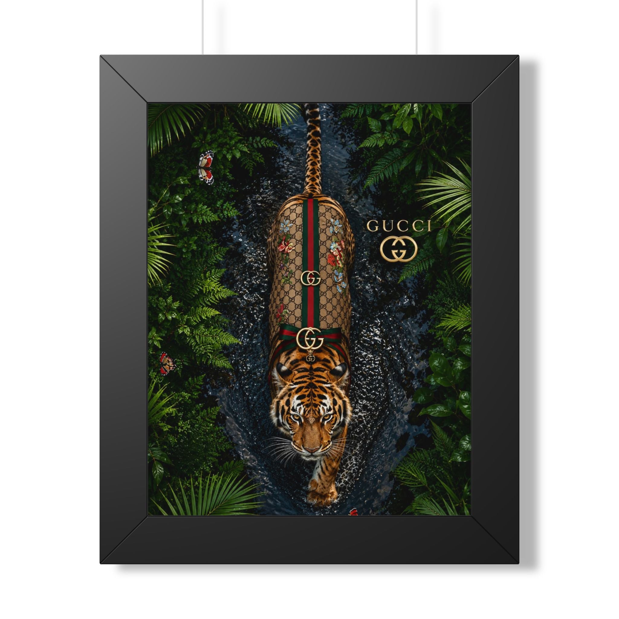 Framed Poster — Luxury Tiger Gucci-Inspired Wall Art