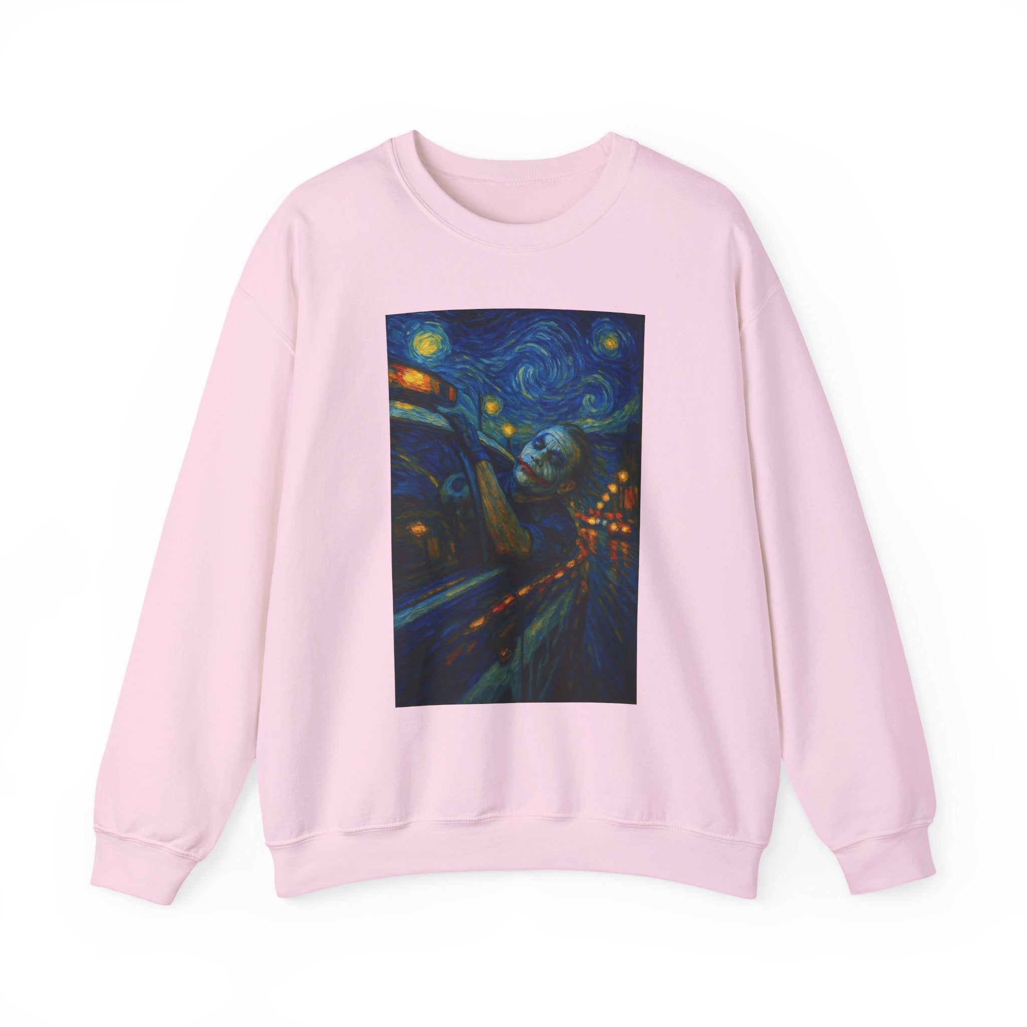 joker Starry Night Cityscape Sweatshirt | Van Gogh Inspired Art Print