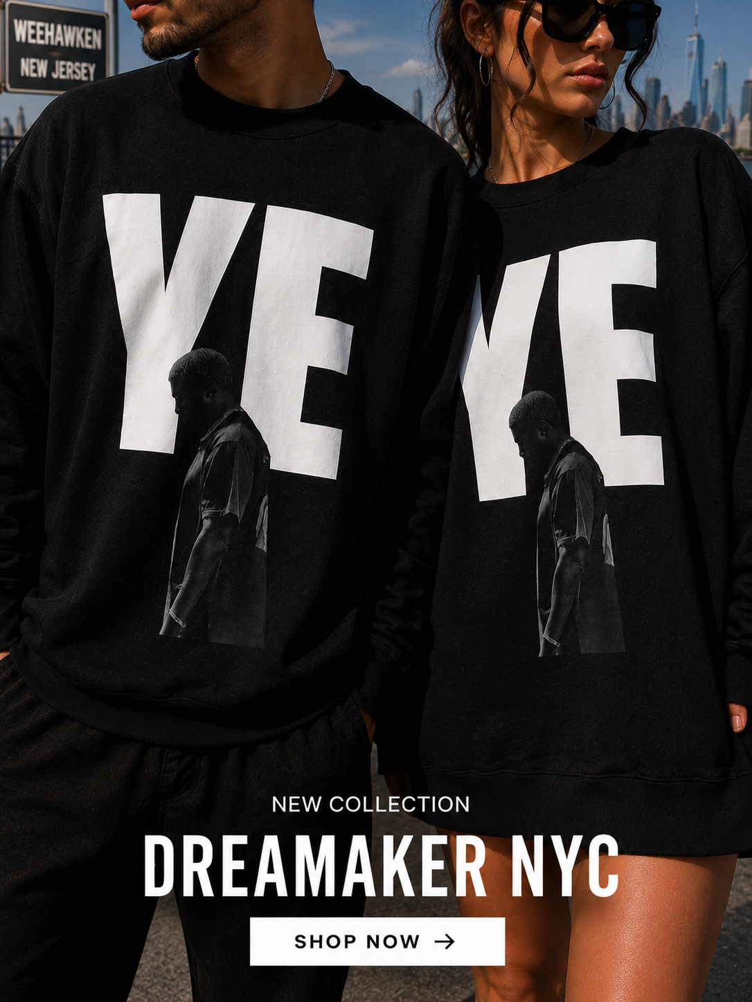 YE silhouette sweatshirt | Kanye inspired crewneck