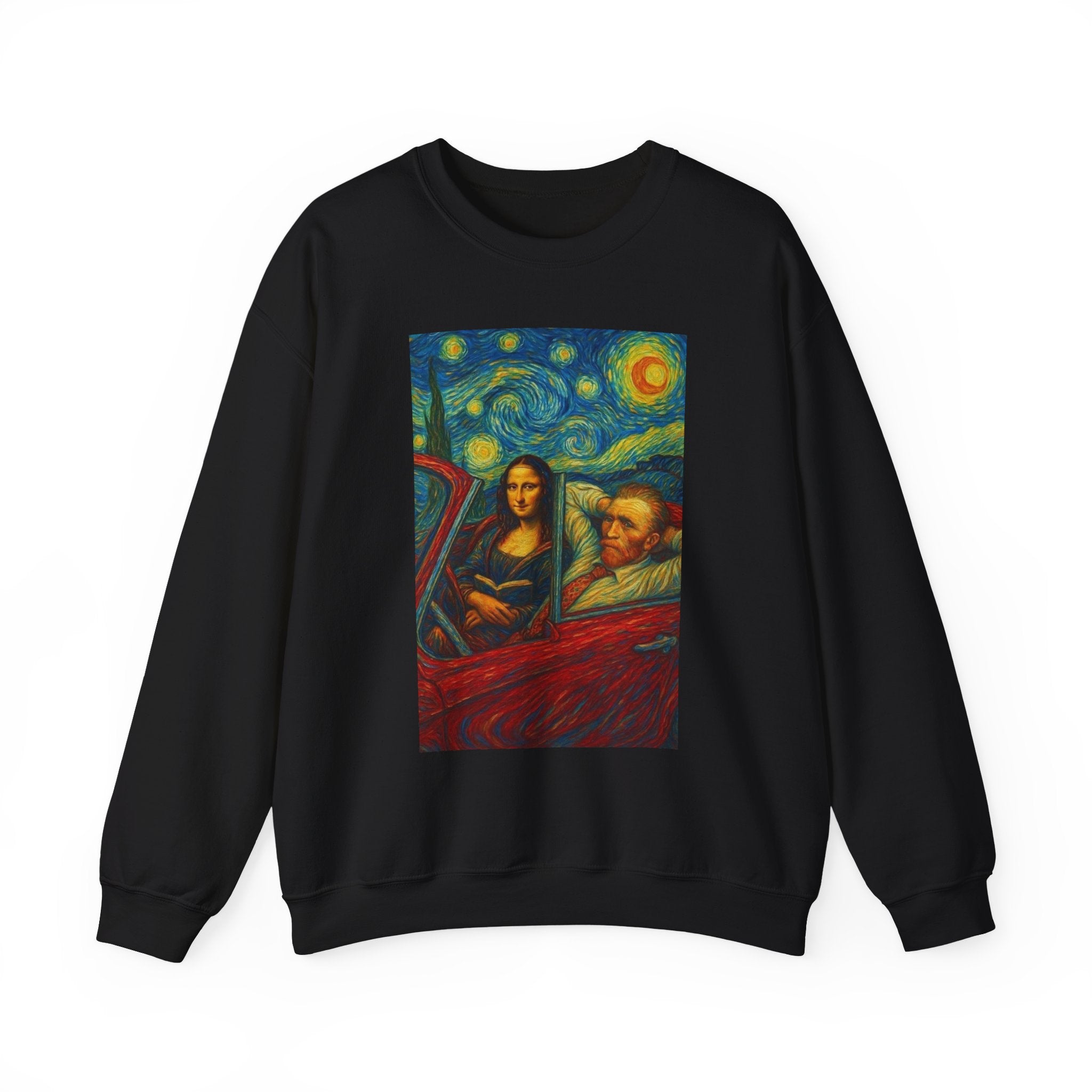 Mona Lisa and Van Gogh Starry Night sweatshirt | Art Mashup Crewneck