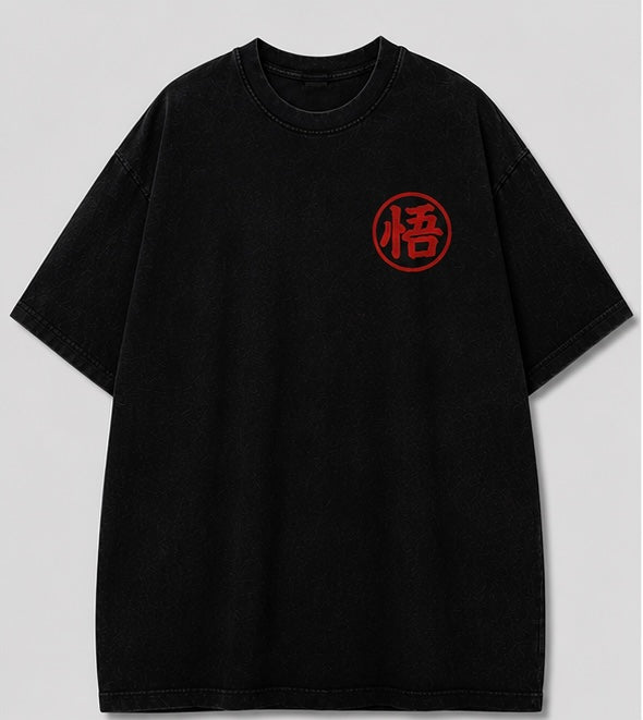 Goku Dragon Awakening Oversized Acid Wash Tee