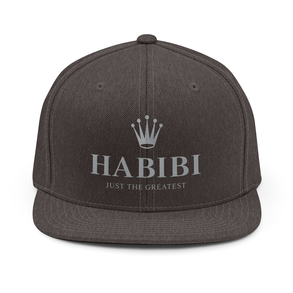Habibi Crown Snapback Hat — "Habibi Just the Greatest" Embroidered Cap