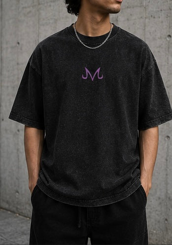 Vegeta Primal Rage Oversized Acid Wash Tee