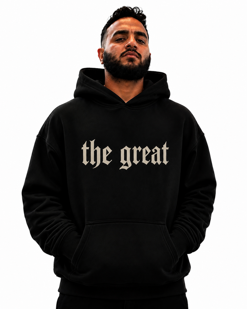 The Great Hoodie - Minimalist Gold Gothic Lettering Pullover