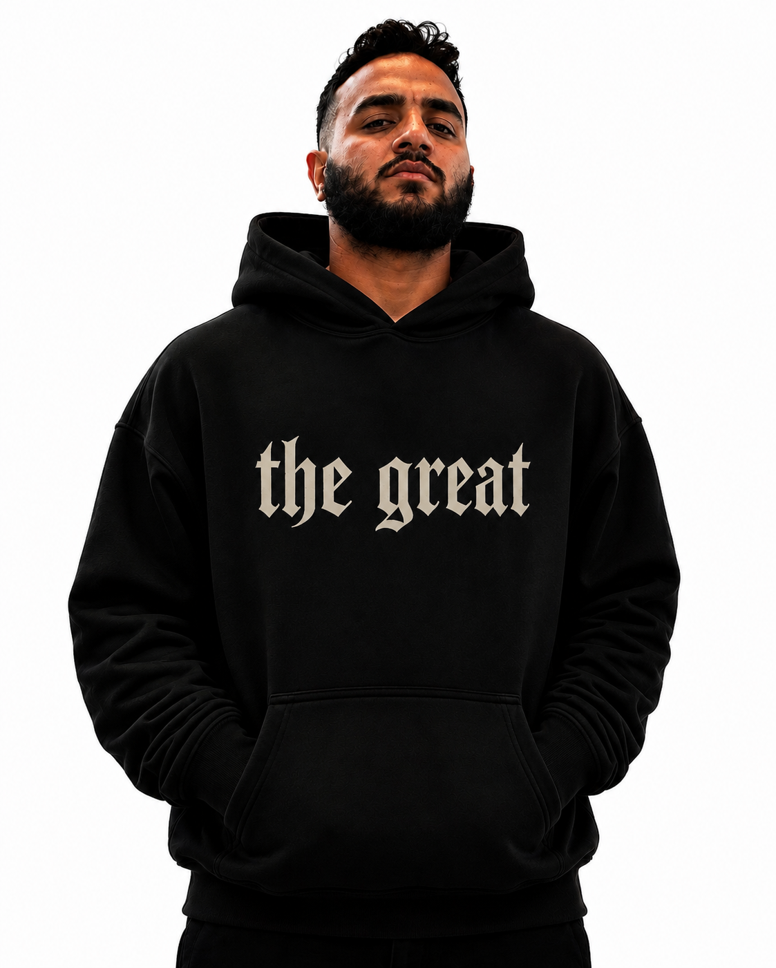 The Great Hoodie - Minimalist Gold Gothic Lettering Pullover