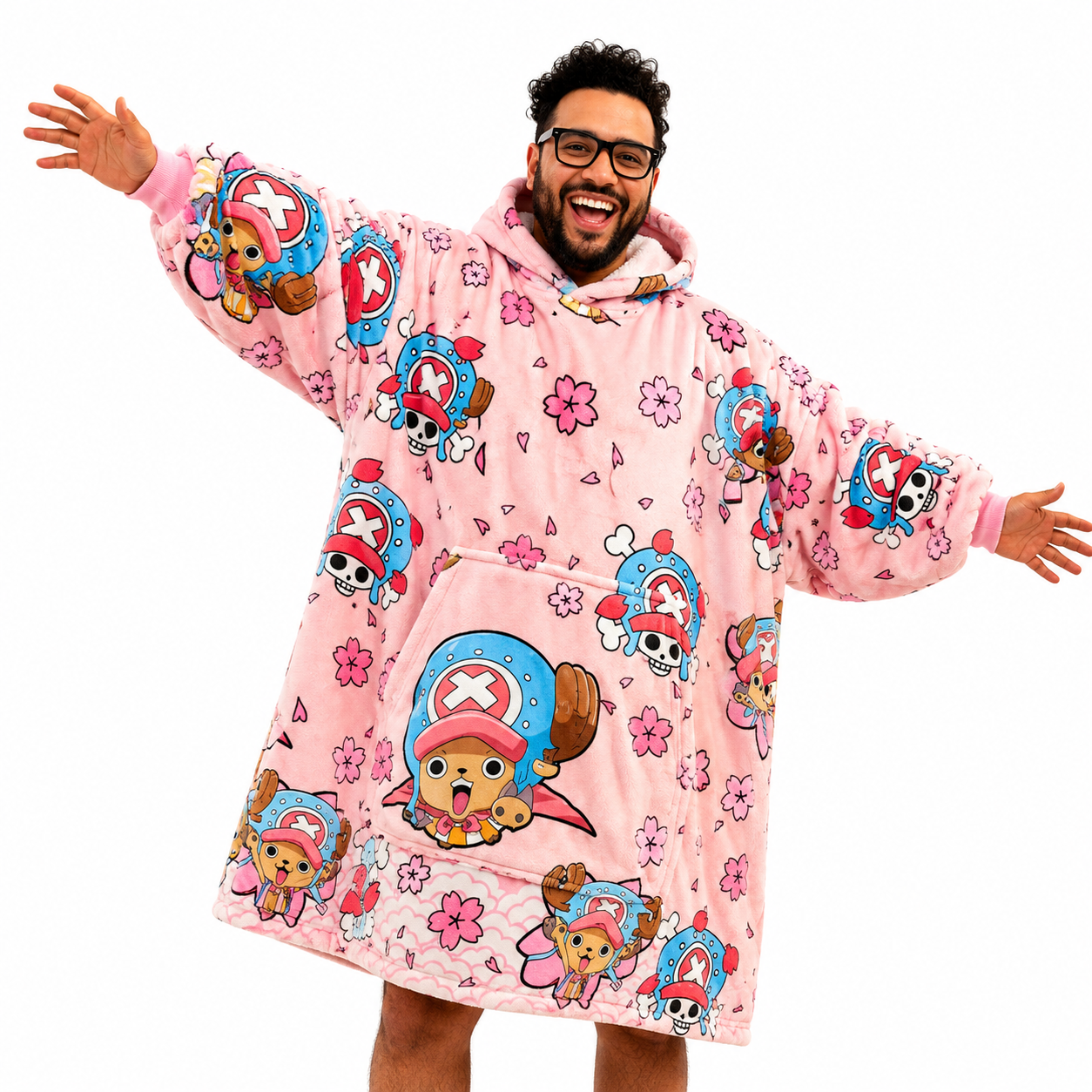 Pink Chopper Inspired Oversized Blanket Hoodie | Ultra Soft Wearable Fleece Hoodie Blanket