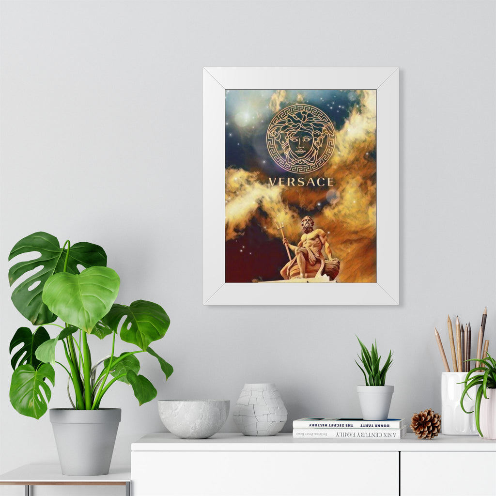 Framed Poster — Versace Medusa & Zeus Mythology Wall Art