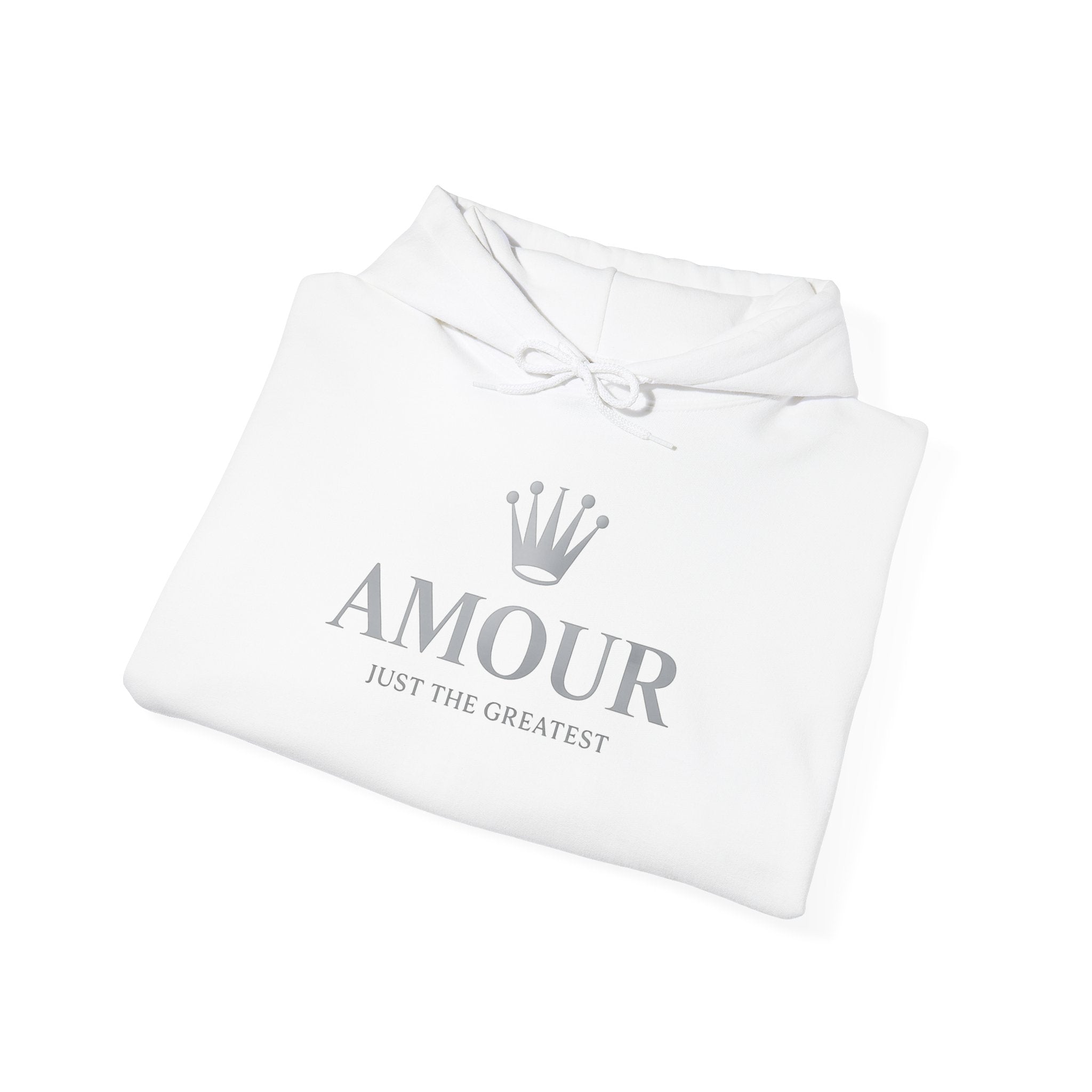Amour just the greatest Crown Hoodie — Chic 'Amour' Graphic Pullover