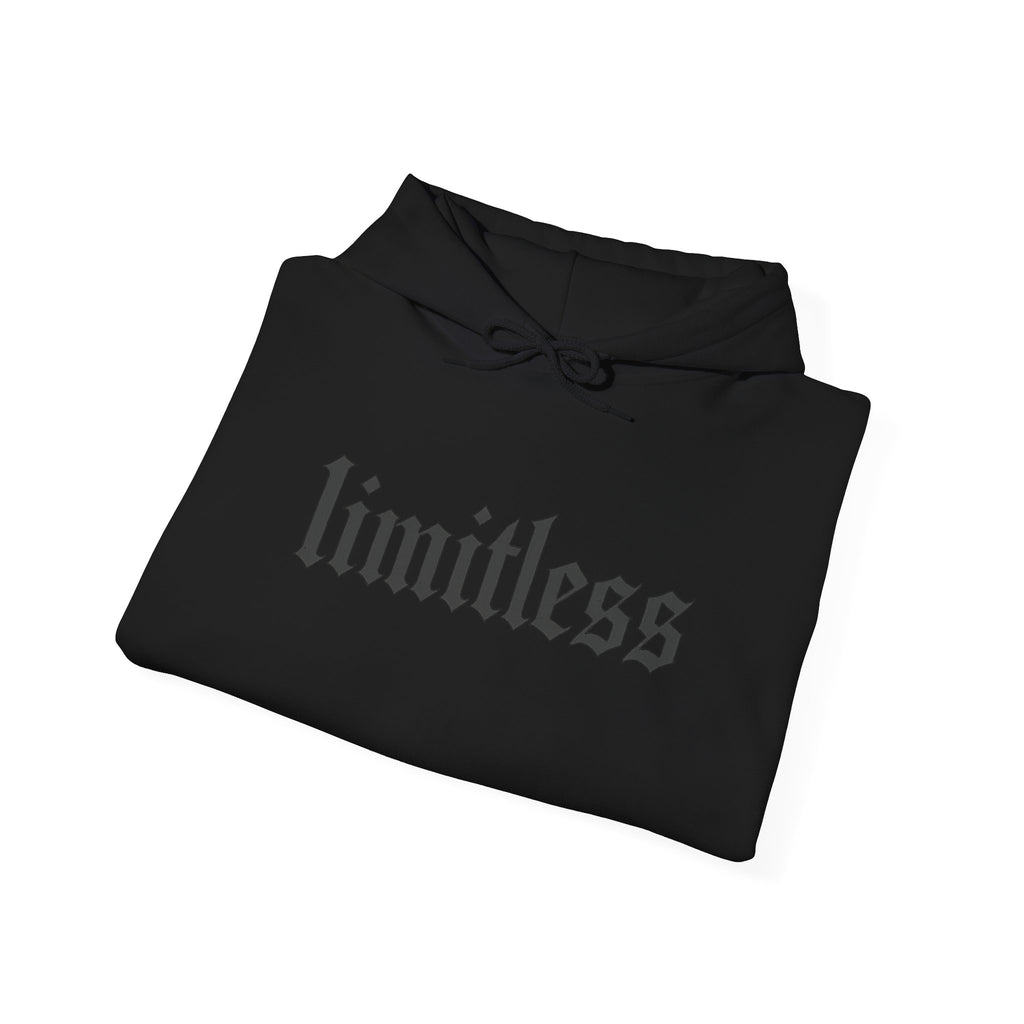 Limitless Hoodie — Gothic Script Inspirational Pullover
