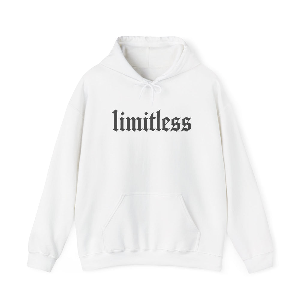 Limitless Hoodie — Gothic Script Inspirational Pullover