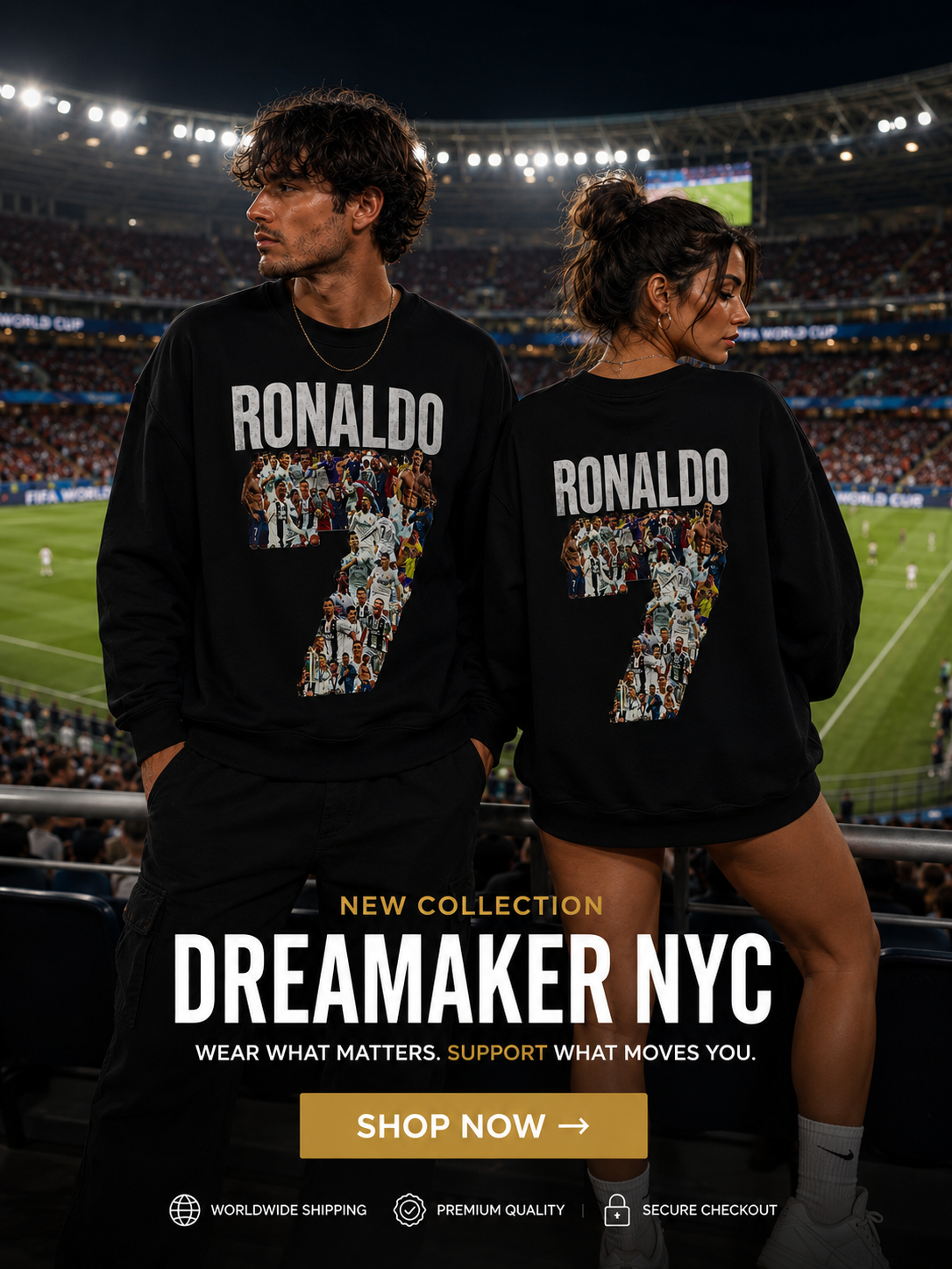 Ronaldo 7 Collage Sweatshirt | Soccer Jersey Number Crewneck