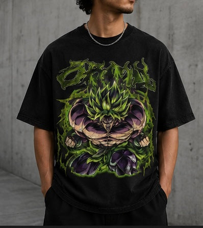 Broly Rage Acid Wash Oversized Tee