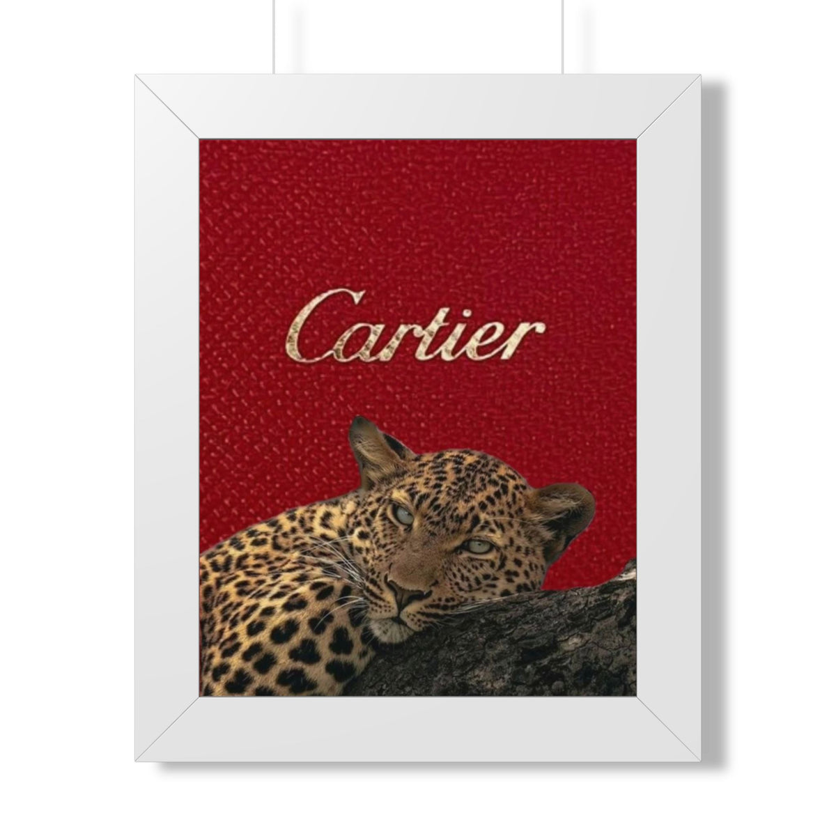 Framed Poster — Luxe Leopard 'Cartier' Vertical Wall Art