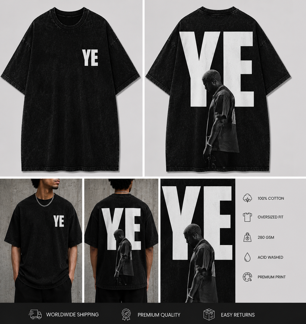 YE Minimal Oversized Acid Wash Tee