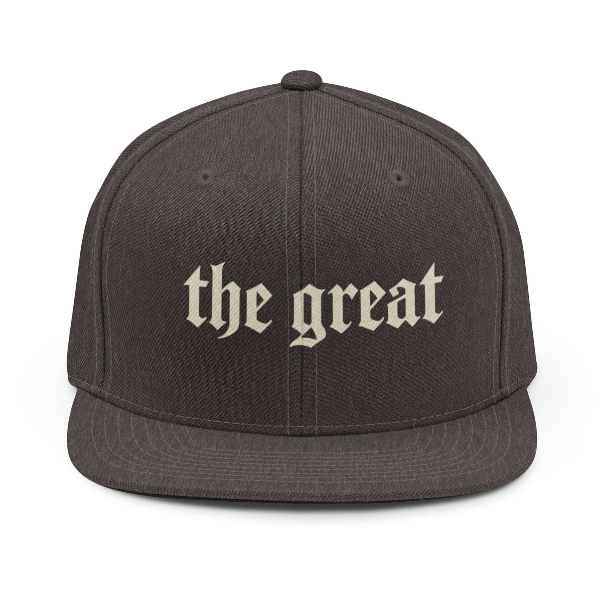 Snapback Hat — "the great" Gothic Embroidered Streetwear Cap