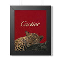 Framed Poster — Luxe Leopard 'Cartier' Vertical Wall Art