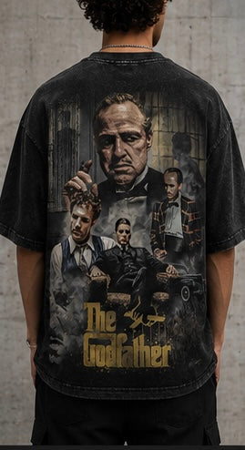 Godfather Vintage Oversized Acid Wash Tee