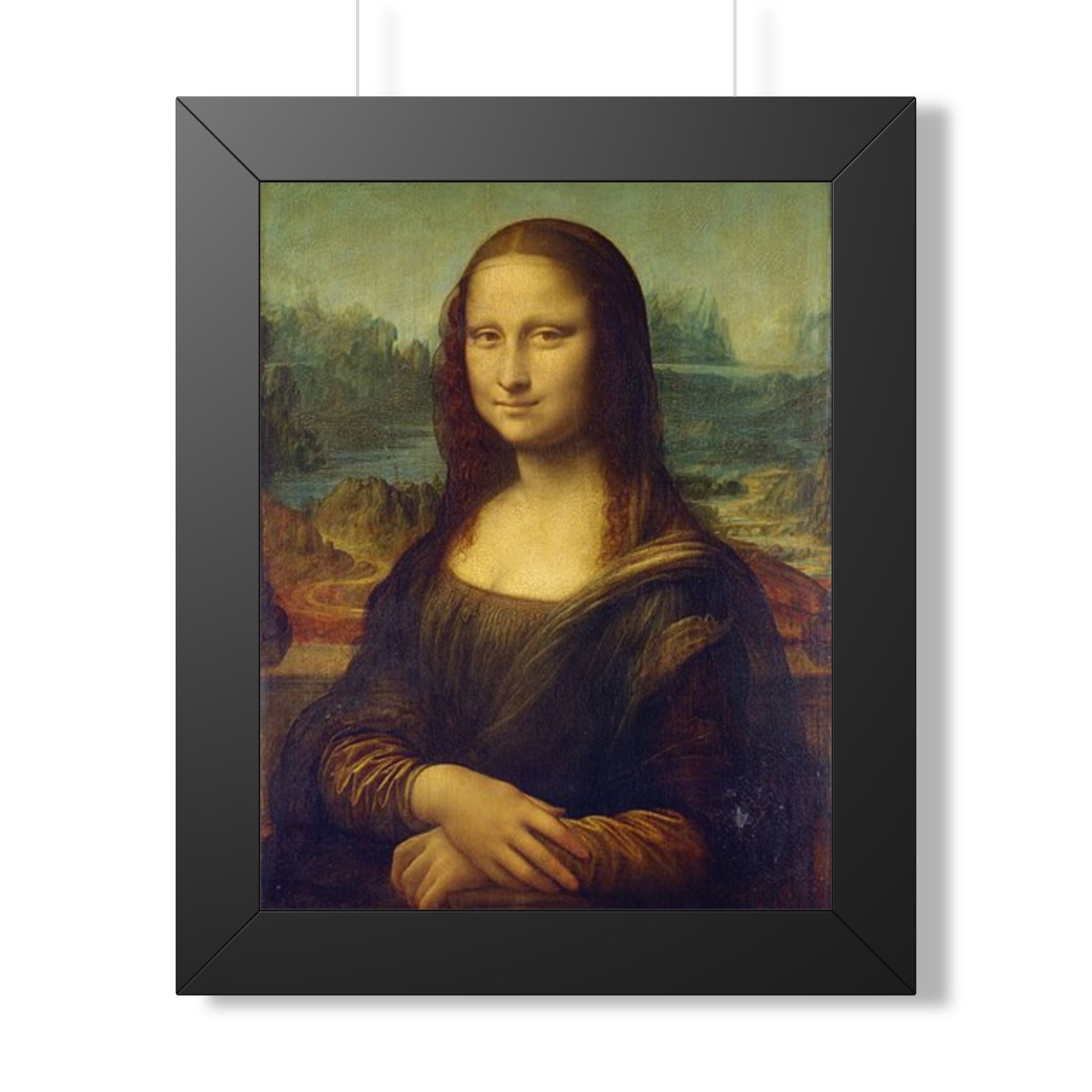 Framed Poster — Classic Mona Lisa Reproduction, Vintage Art Print for Home or Office