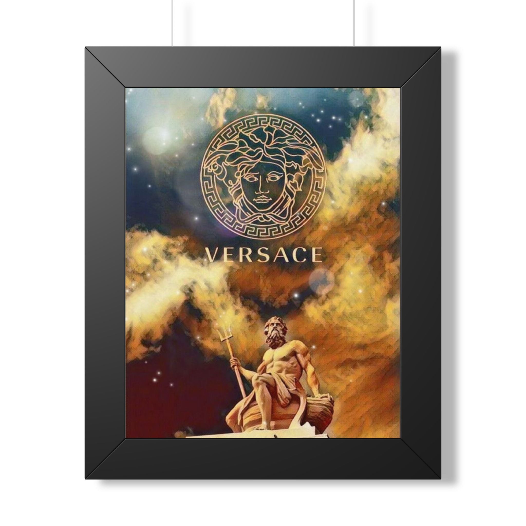 Framed Poster — Versace Medusa & Zeus Mythology Wall Art